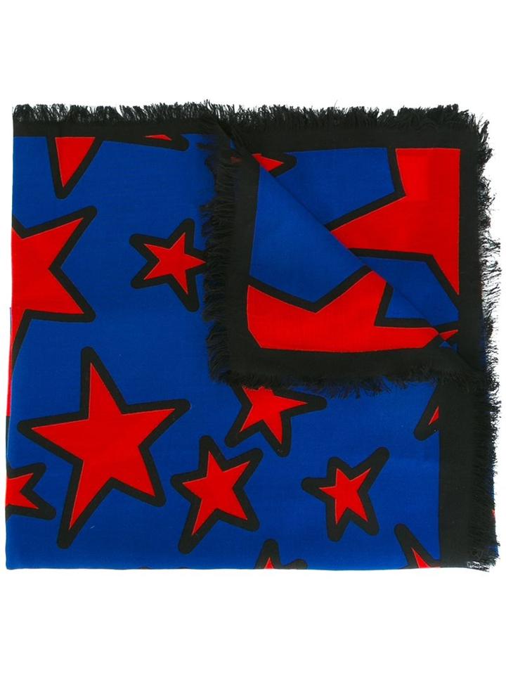 Marc Jacobs Star Print Scarf, Women's, Blue, Viscose/wool