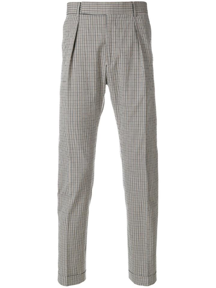 Paul Smith Checked Tailored Trousers - Nude & Neutrals