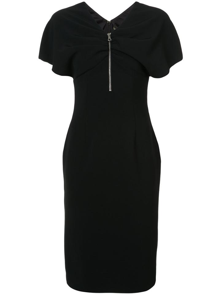 Christian Siriano Zip Front Fitted Dress - Black