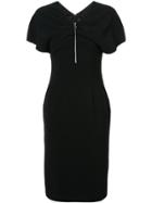 Christian Siriano Zip Front Fitted Dress - Black