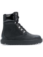 Versus Lace-up Military Boots - Black