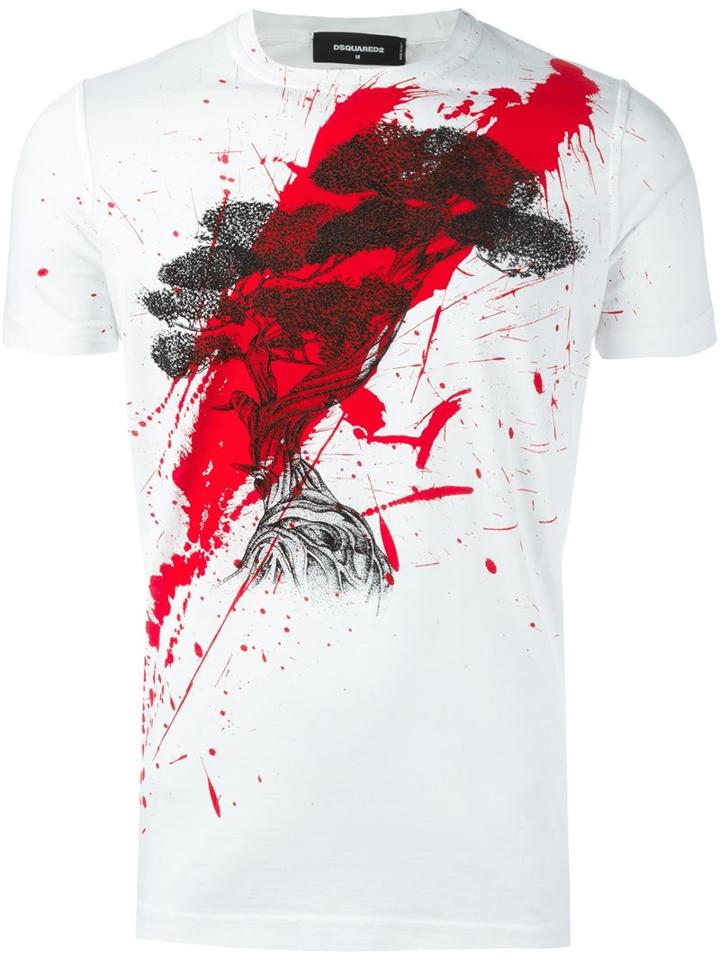 Dsquared2 Blood Splatter Tree T-shirt