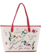 Love Moschino - Bird Embroidered Shoulder Bag - Women - Cotton/linen/flax/polyurethane - One Size, White, Cotton/linen/flax/polyurethane