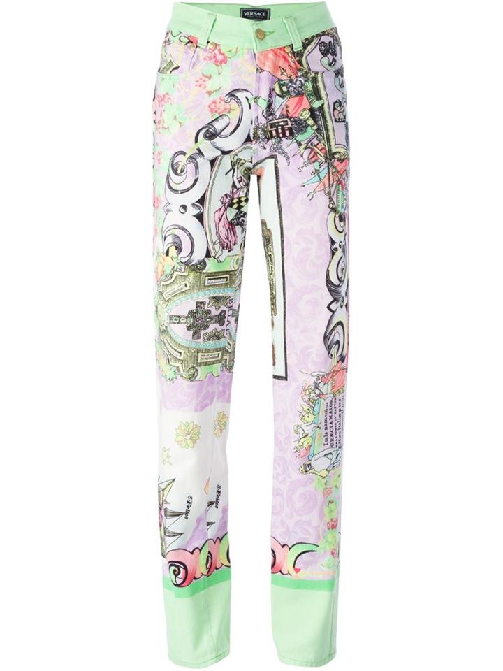 Versace Vintage Mixed Print Jeans