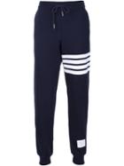 Thom Browne Stripe Detail Sweatpants, Men's, Size: 2, Blue, Cotton