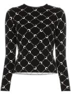 Marine Serre Moon Jacquard Knitted Top - Black