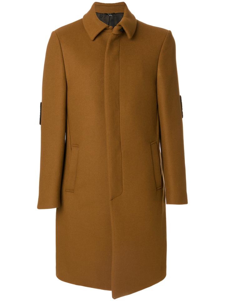 Fendi Bag Bugs Buttoned Coat - Brown
