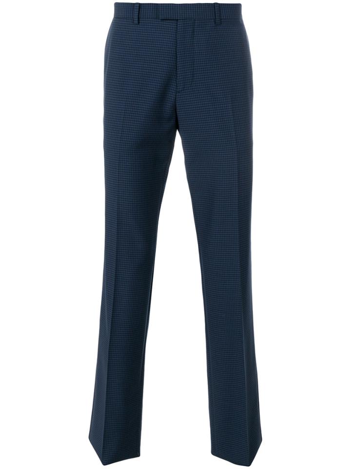 Theory Check Tailored Trousers - Blue