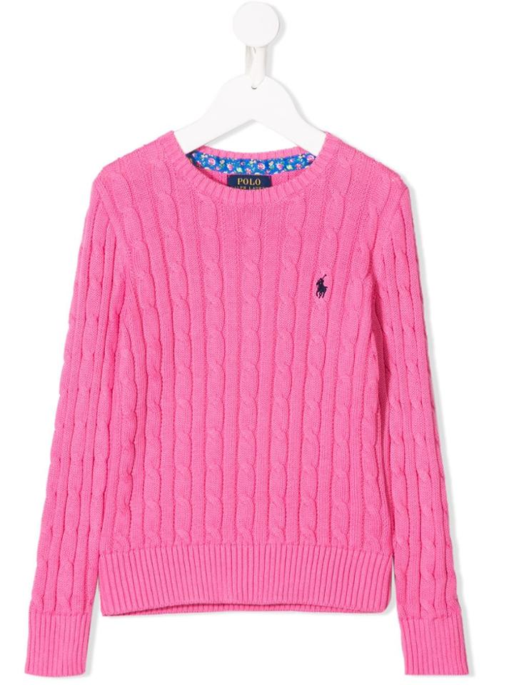 Ralph Lauren Kids Cable Knit Long Sleeve Jumper - Pink