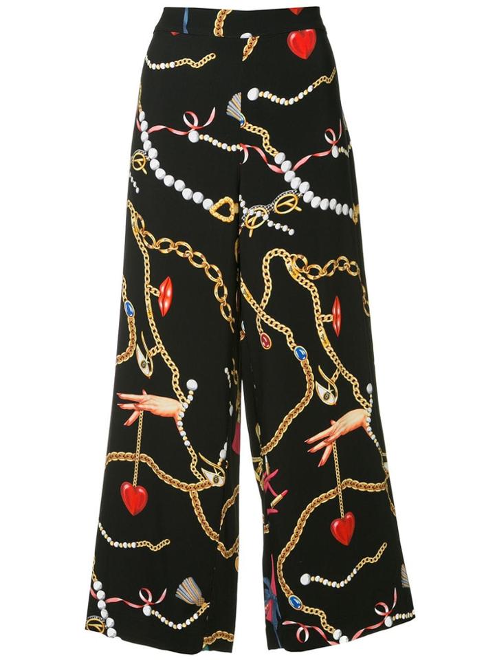 Vivetta Printed Cropped Trousers - Black