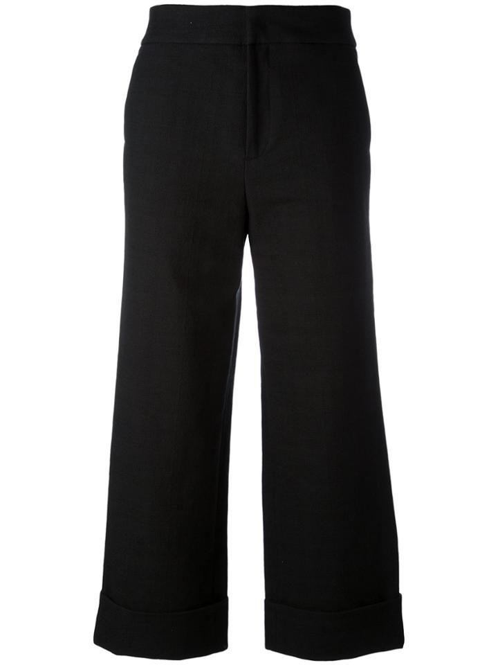 Pt01 Wide Leg Cropped Trousers - Blue