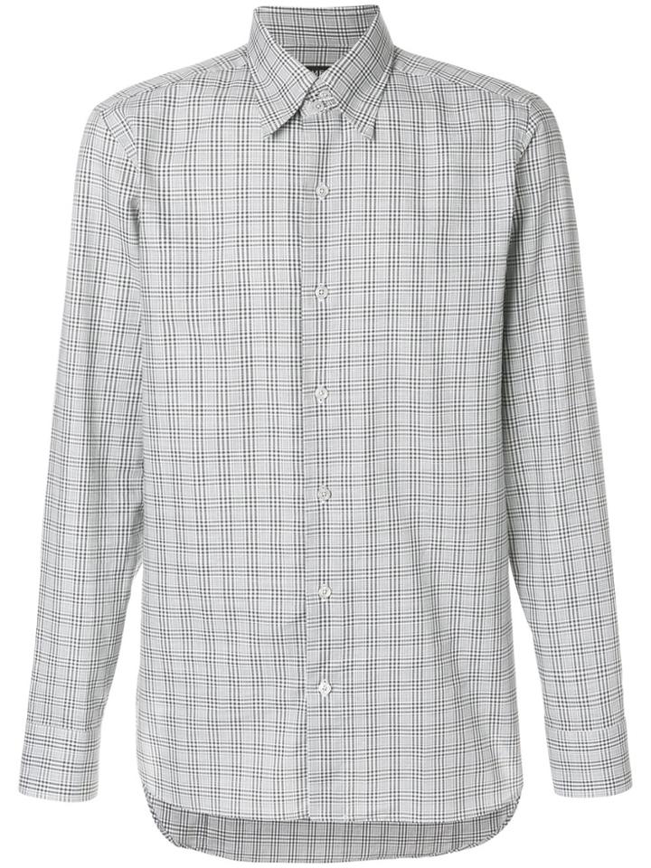 Tom Ford Checked Long Sleeve Shirt - Grey