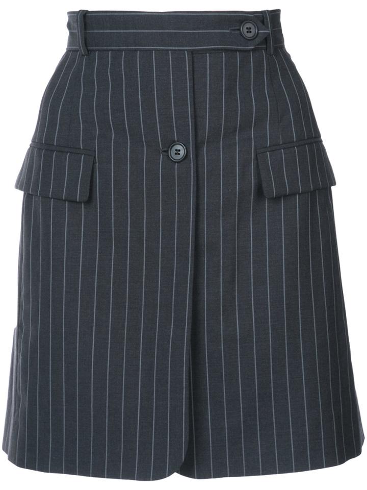 Monse Pinstriped Fitted Skirt - Grey
