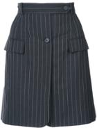 Monse Pinstriped Fitted Skirt - Grey