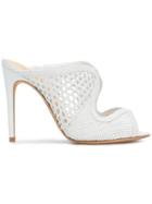 Alexandre Birman Open Toe Woven Mules - White