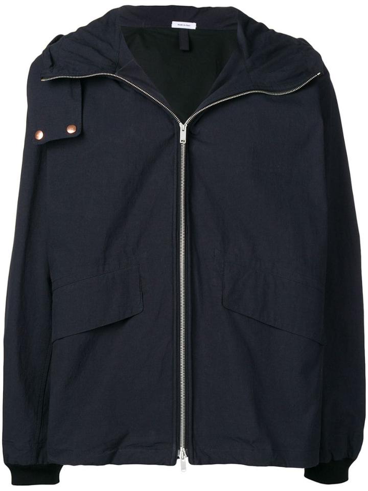 Jil Sander Zip Hooded Jacket - Blue