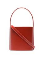 Staud Red Bisset Leather Bucket Bag