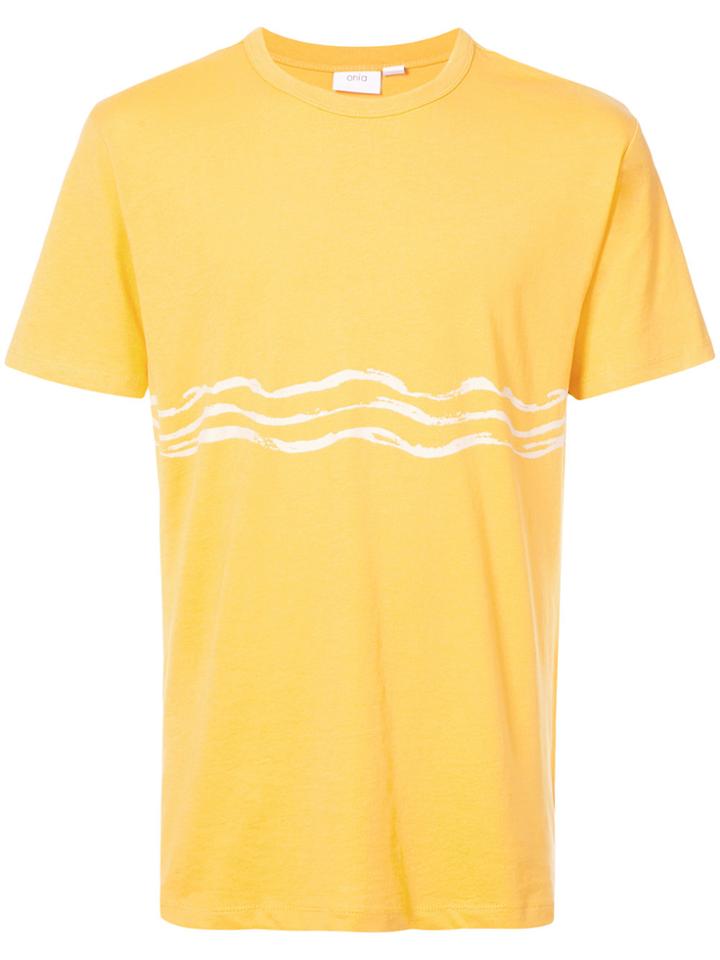 Onia Waves Print T-shirt - Yellow & Orange