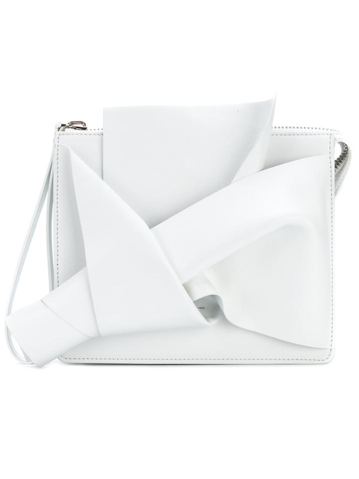 No21 Abstract Bow Clutch Bag - White