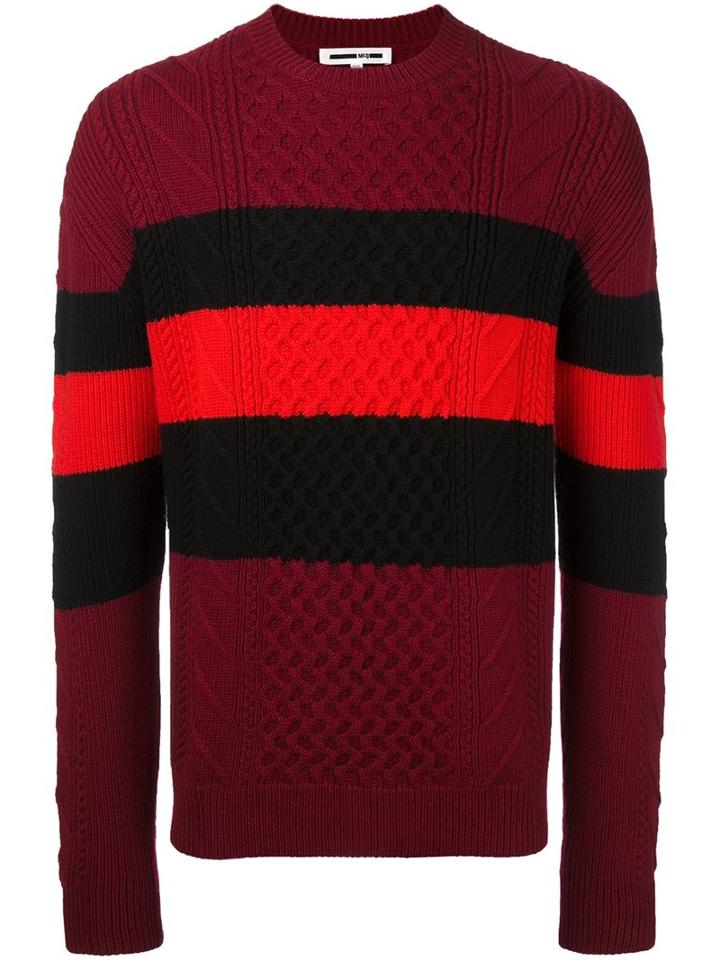 Mcq Alexander Mcqueen Colour Block Jumper, Men's, Size: Large, Red, Wool