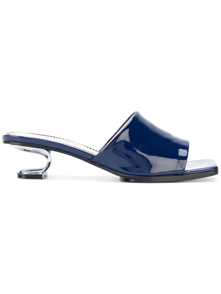 Nicole Saldaña Sculpted Heel Mules - Blue