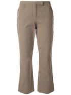 Theory Cropped Mid-rise Trousers - Brown