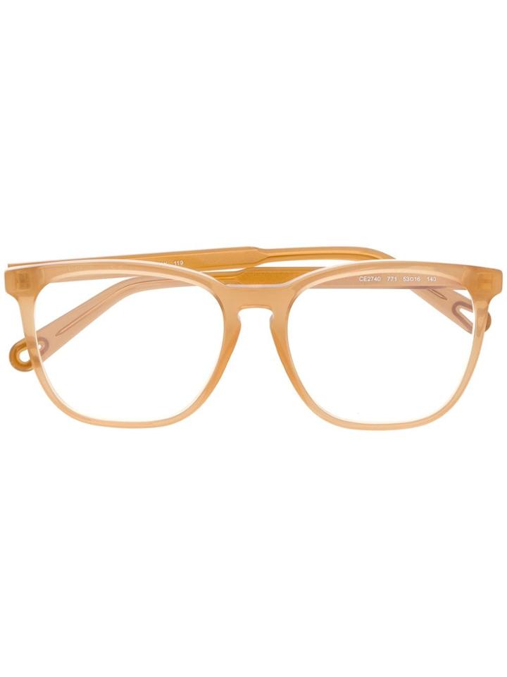 Chloé Eyewear Ce2740 Square-frame Glasses - Neutrals