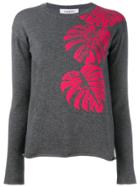 Valentino Cashmere Palm Leaf Intarsia Jumper - Grey