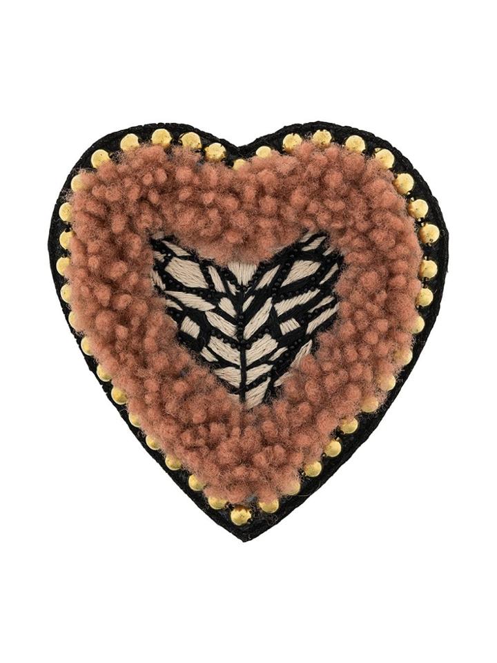 Yves Salomon Meteo Embellished Heart Brooch - Pink