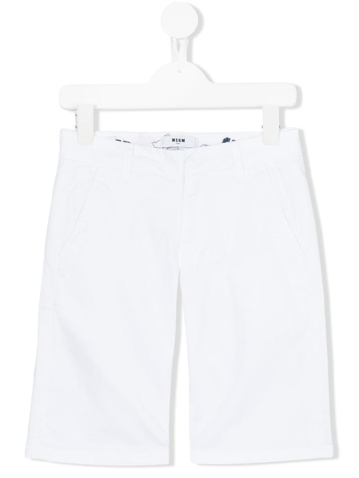Msgm Kids - Bermuda Shorts - Kids - Cotton/spandex/elastane - 4 Yrs, White