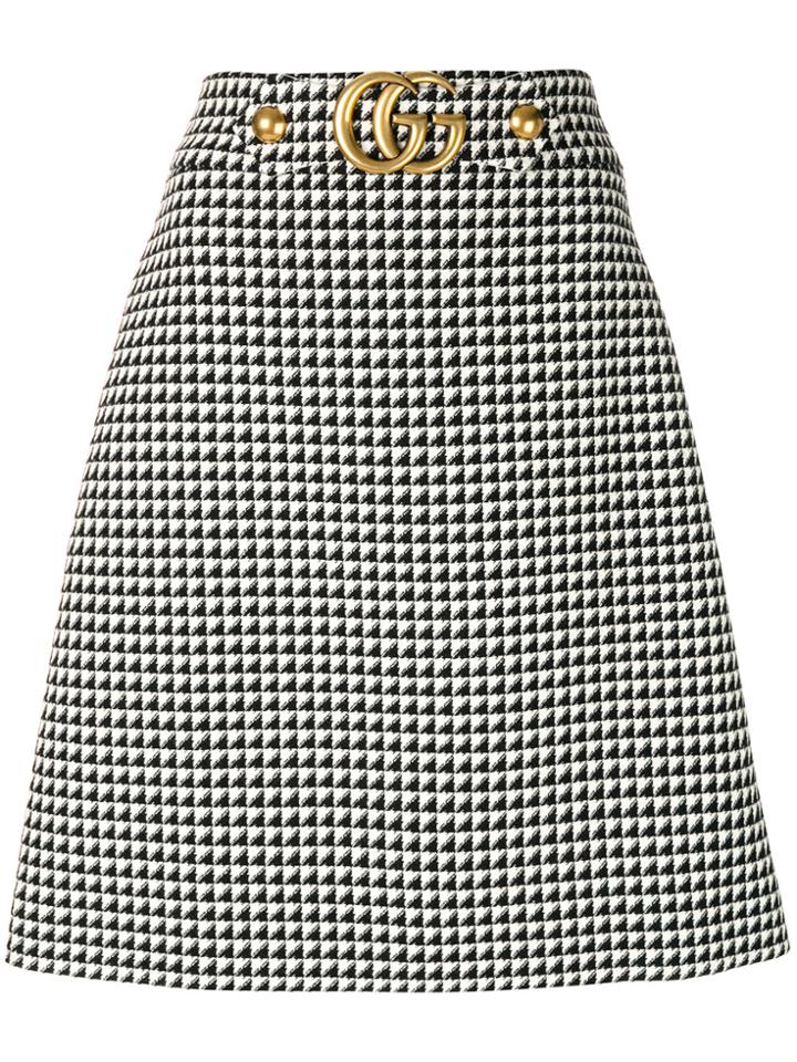 Gucci Gg Logo A-line Skirt - Black