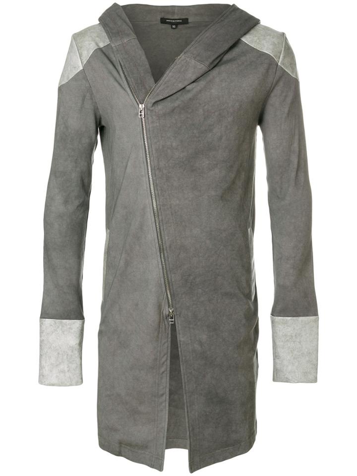 Unconditional Patchwork Diagonal Zip Jacket - Grey