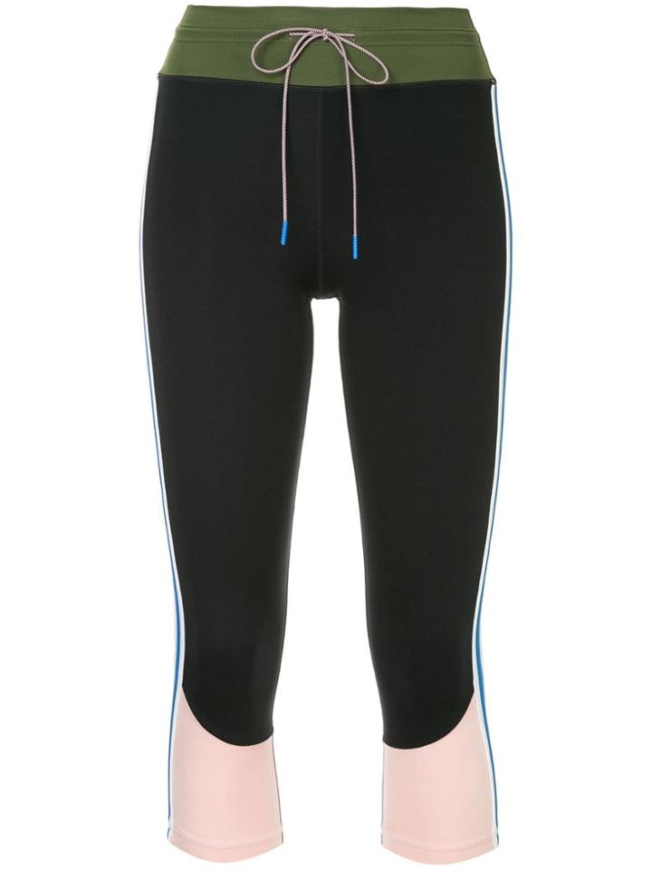 The Upside Striped Cropped Leggings - Blue