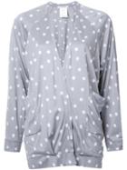 Theatre Products Polka Dots Cardigan, Women's, Grey, Rayon/cotton
