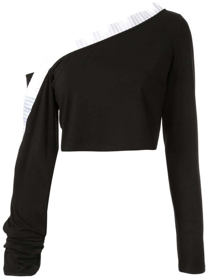Sid Neigum Pleated Detail Asymmetric Top - Black
