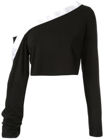 Sid Neigum Pleated Detail Asymmetric Top - Black