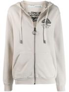 Off-white Arrows Printed Zipped Hoodie - Neutrals