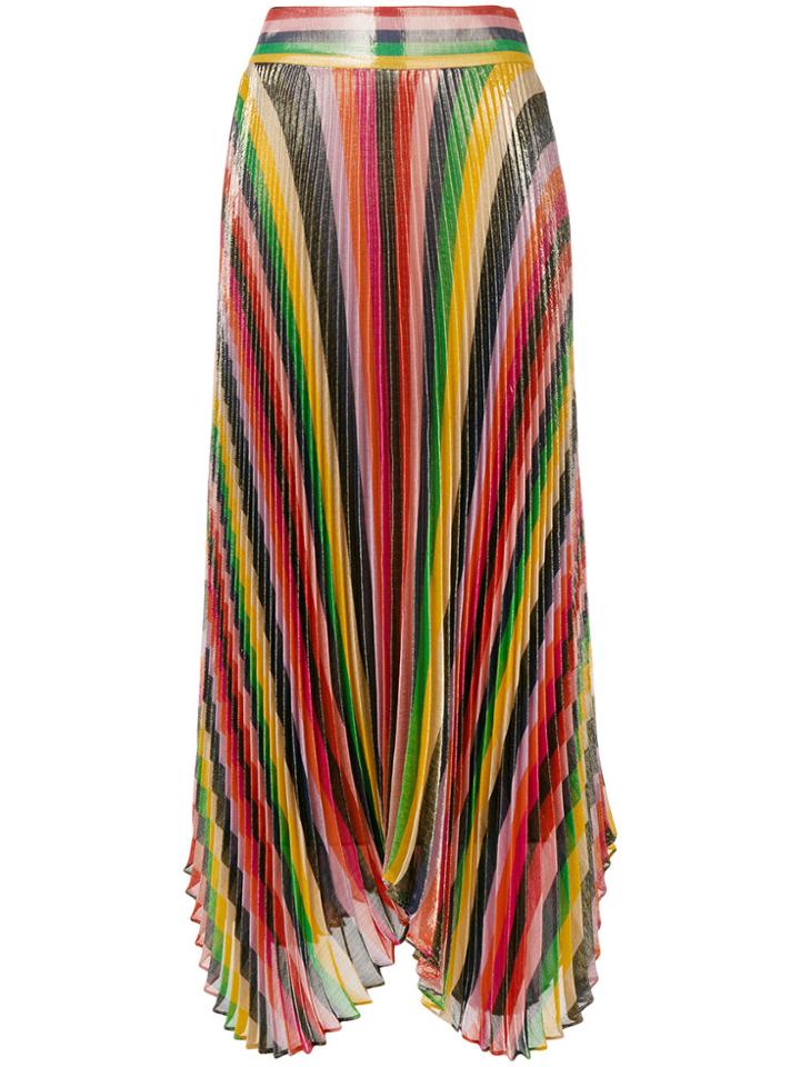 Alice+olivia Striped Pleated Skirt - Multicolour