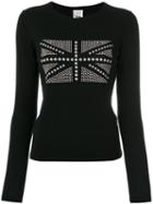 Twin-set - Studded Flag Detail Top - Women - Acrylic/polyamide/wool - L, Black, Acrylic/polyamide/wool