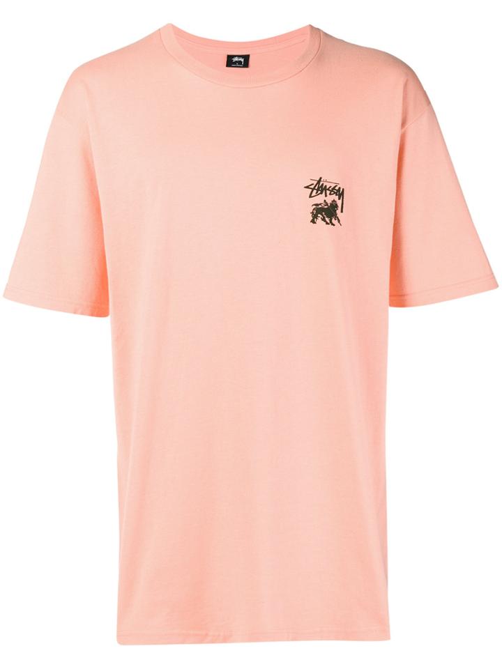 Stussy Logo Print T-shirt - Yellow & Orange