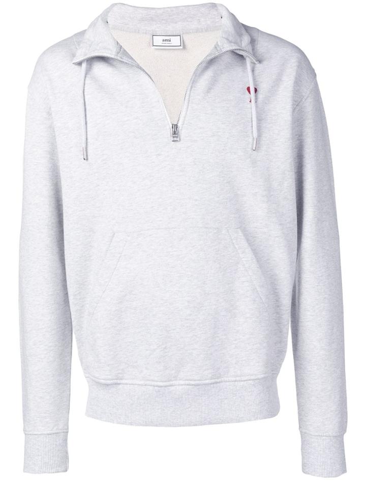 Ami Alexandre Mattiussi Drawstring Sweatshirt - Grey
