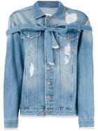 Sjyp Lace-up Denim Jacket - Blue
