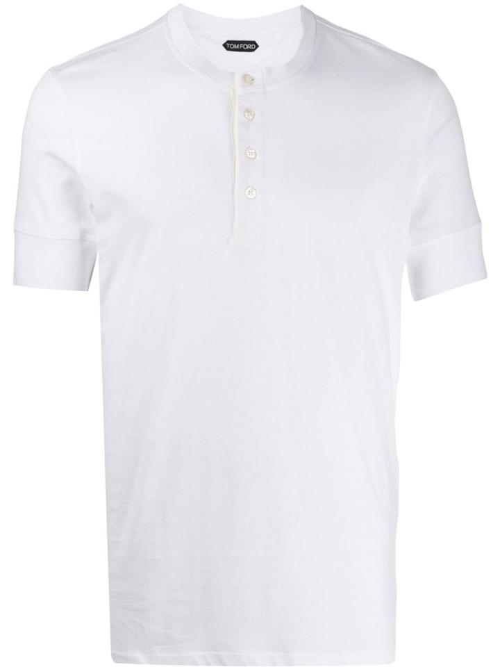 Tom Ford Short Sleeves Buttoned T-shirt - White