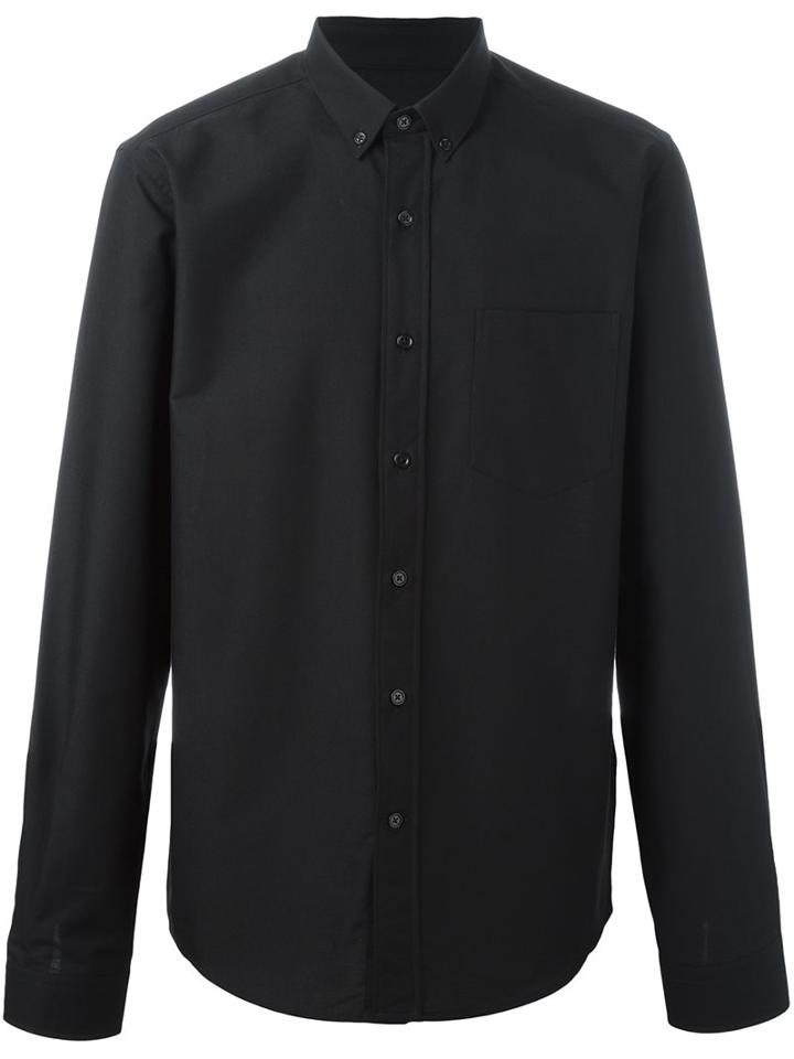 Ami Alexandre Mattiussi Button Down Collar Shirt, Men's, Size: 42, Black, Cotton