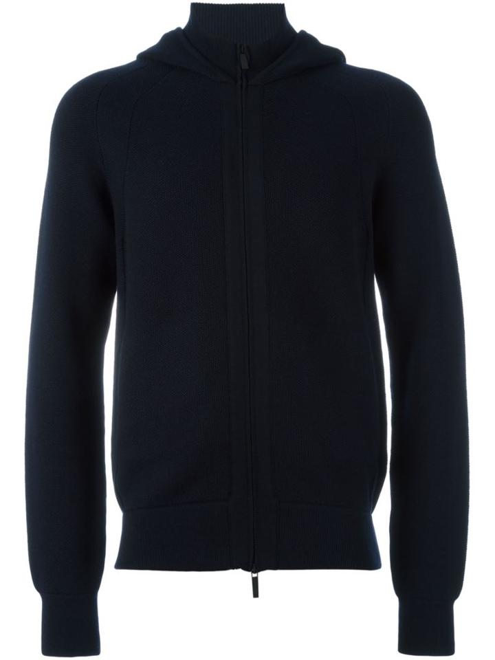 Emporio Armani Zipped Hooded Cardigan