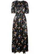 Adam Lippes Floral-print Smocked Maxi Dress - Black