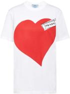 Prada Heart Print T-shirt - White