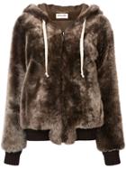 Saint Laurent Zip Hoodie - Brown