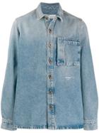 Off-white Arrow Print Denim Jacket - Blue