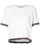 Derek Lam 10 Crosby Short Sleeve Sweater With Rib Trim - White